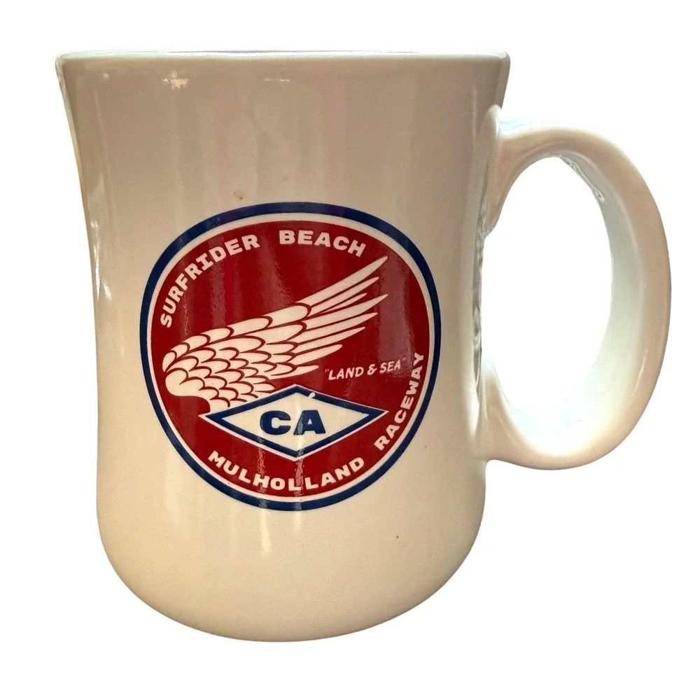 Surfrider Beach Malibu CA‎ Mug Mulholland Raceway Vintage Restaurant Ware